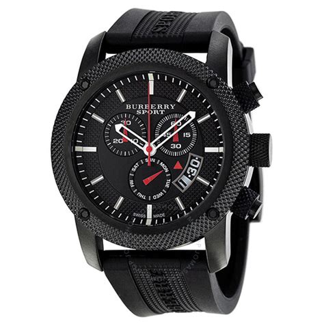 Burberry Endurance Chronograph Black Dial Black PVD Men's .